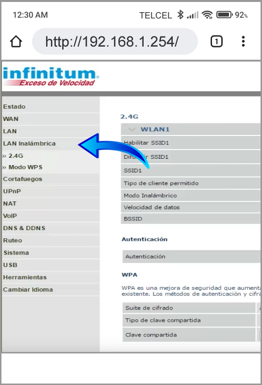 Cambiar contraseña Router Arcadyan