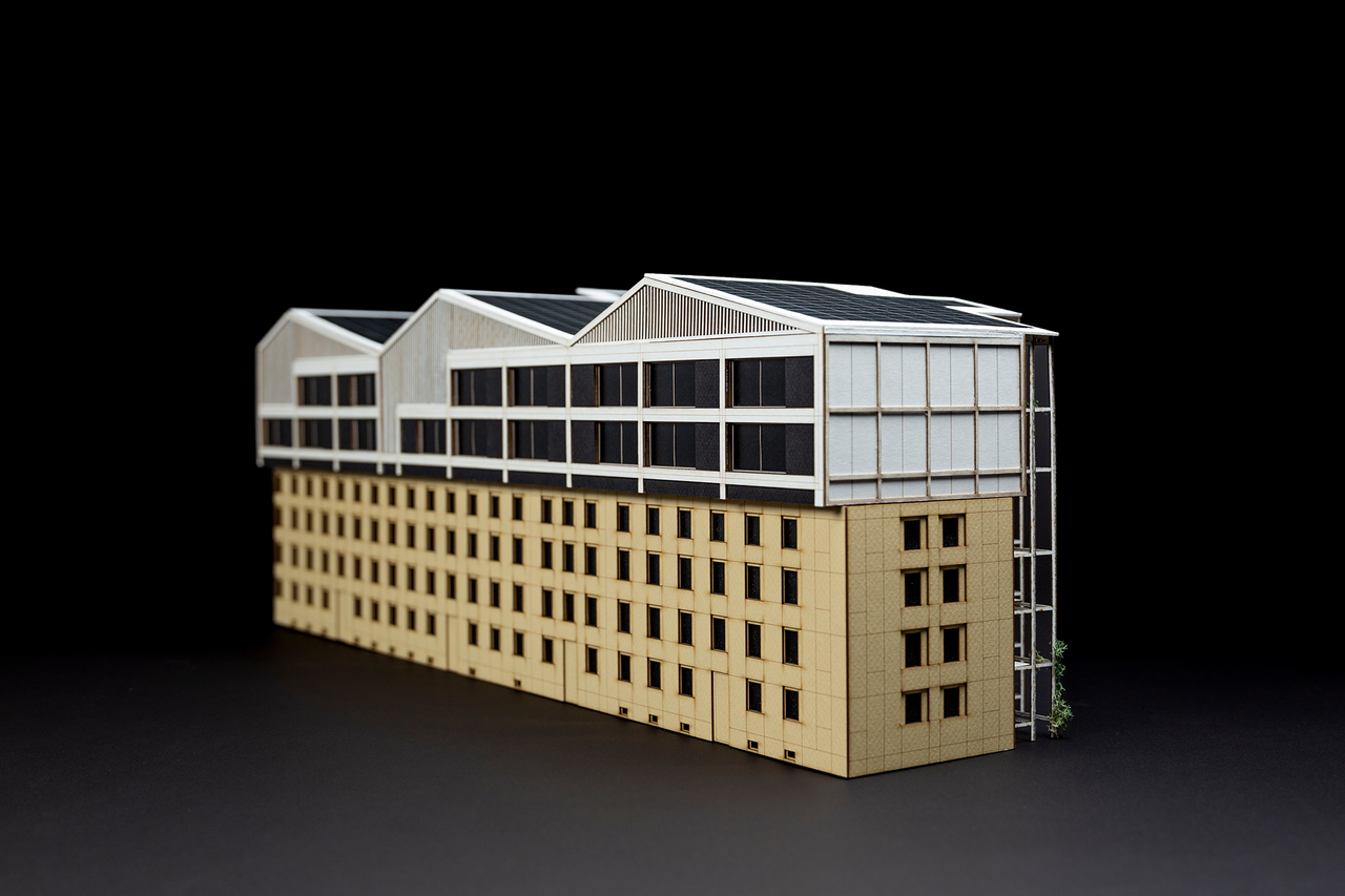 front view of the levelup architectural model