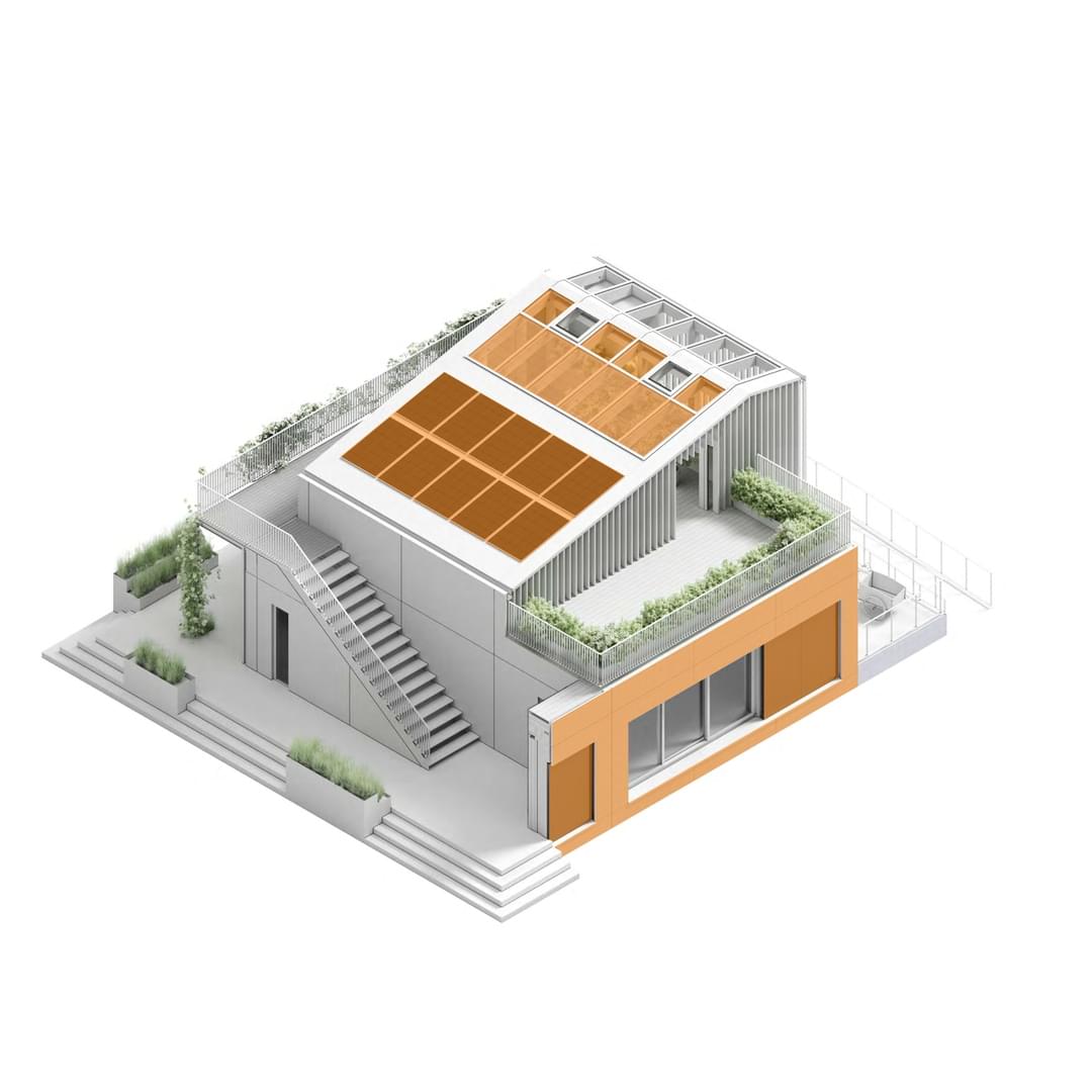 levelup house with PV modules for energy generation