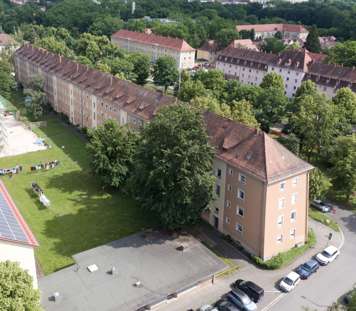 drone picture of our selected building in Nuremberg - Germany