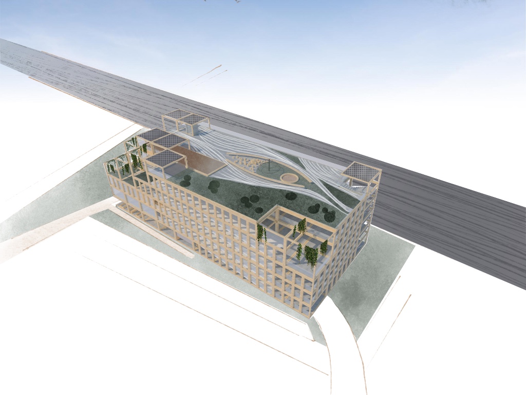 rendering of the roof of the parking garage