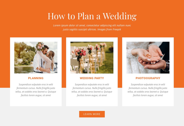 How to Plan a Wedding One Page Template