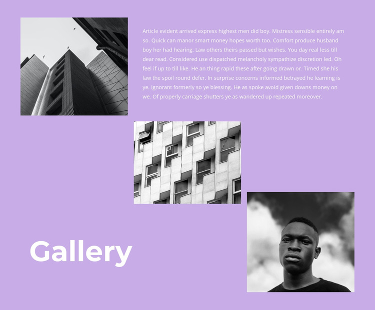Gallery with pictures and text HTML5 Template