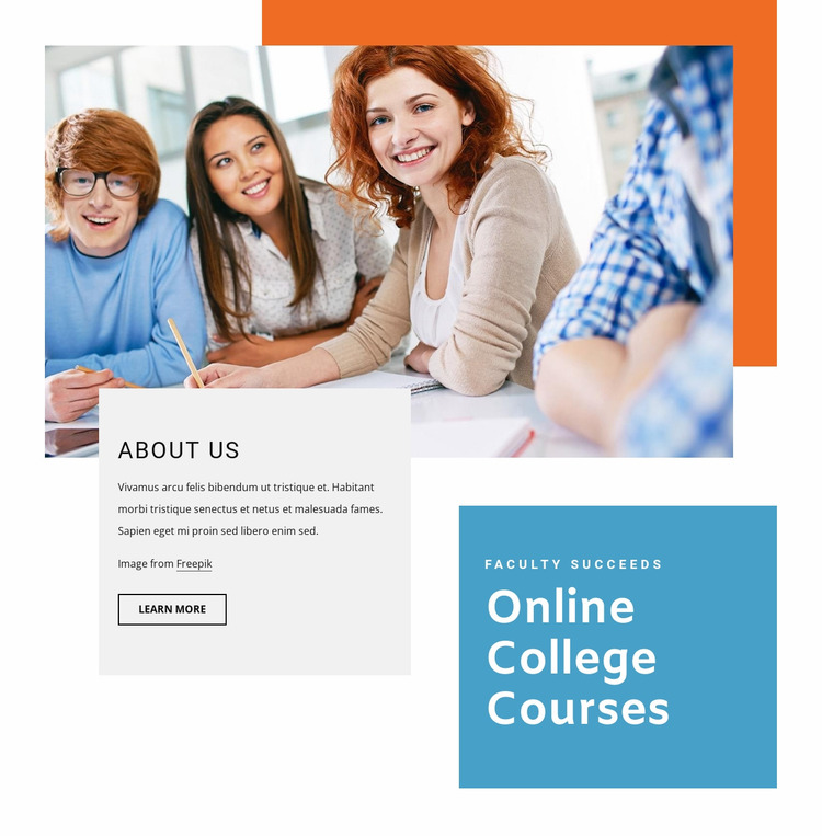 College courses WordPress Website Builder