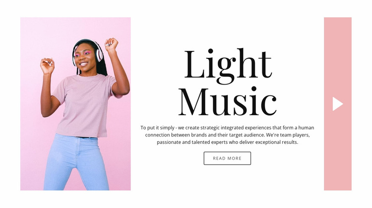 Light style in music Website Design