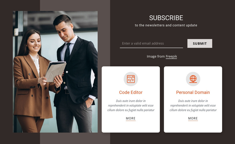 Subscribe form with image HTML5 Template
