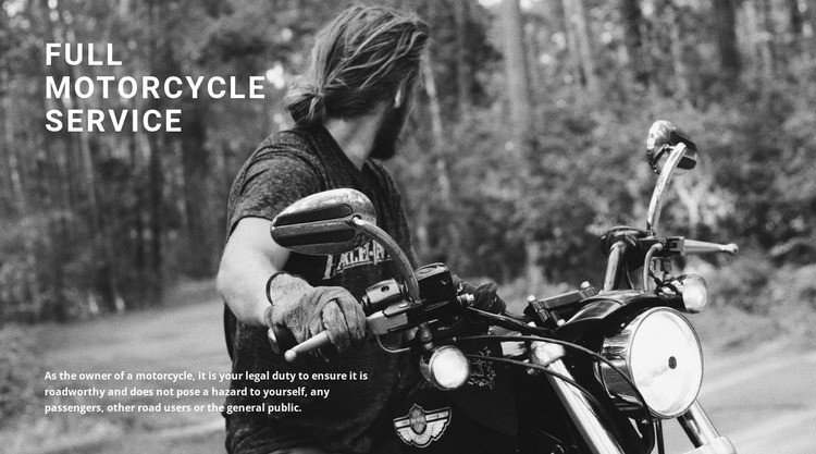 Service for your motorcycle Website Mockup