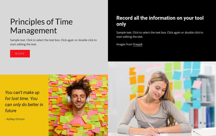 Time management ideas Website Mockup