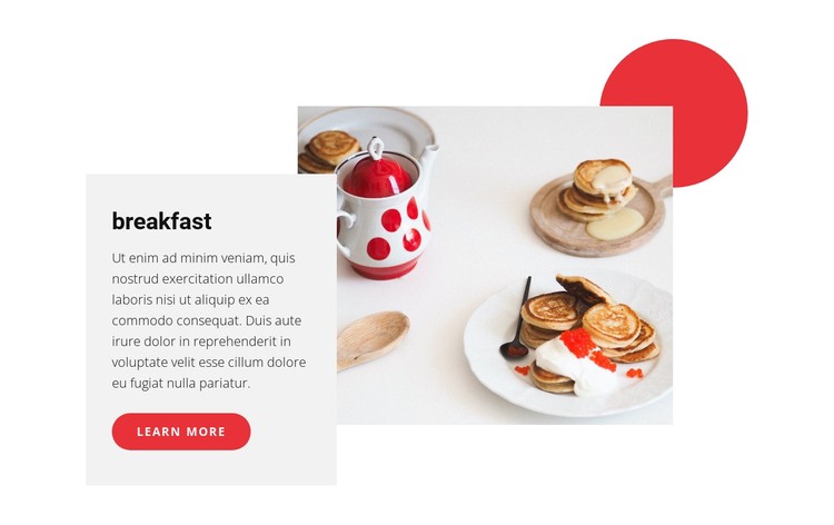 Varied breakfasts CSS Template
