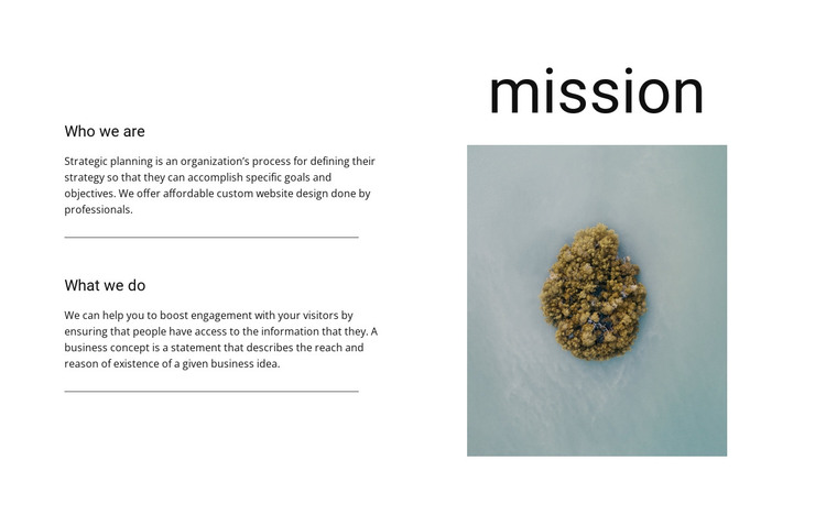 Our mission and goals  HTML Template