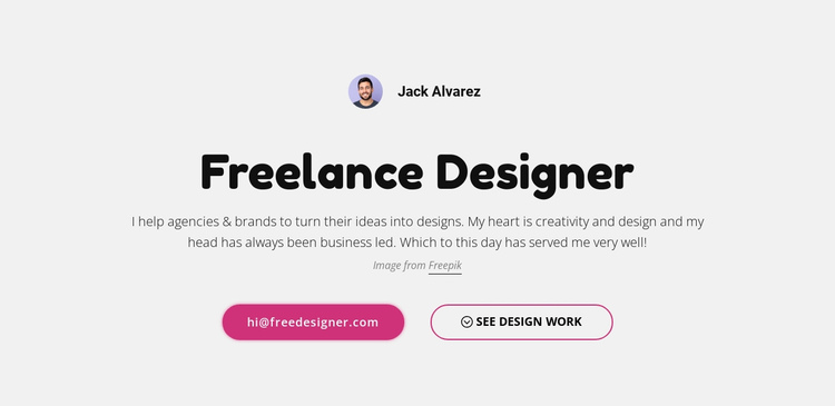 I am  freelance graphic designer One Page Template