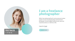 I Am A Freelance Photographer Web Page Layout Note