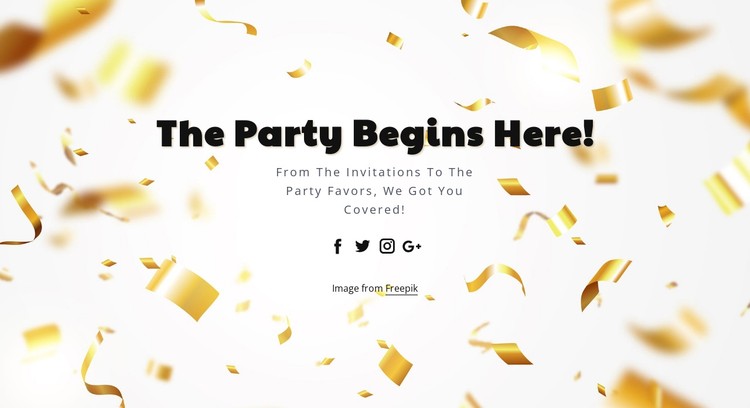 The party begins here CSS Template