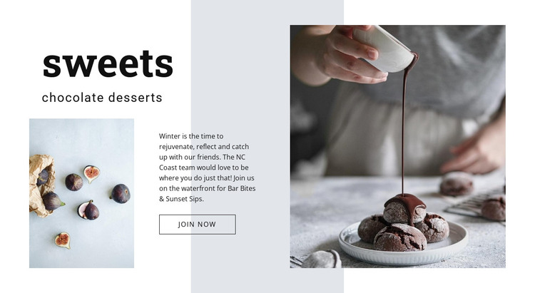 Chocolate desserts Web Design