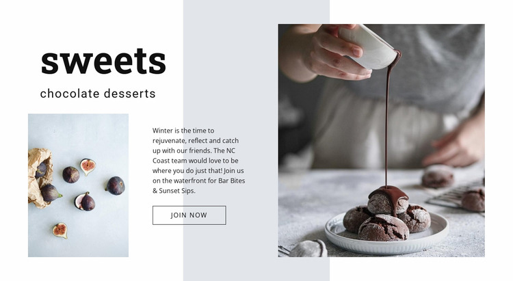 Chocolate desserts WordPress Website Builder