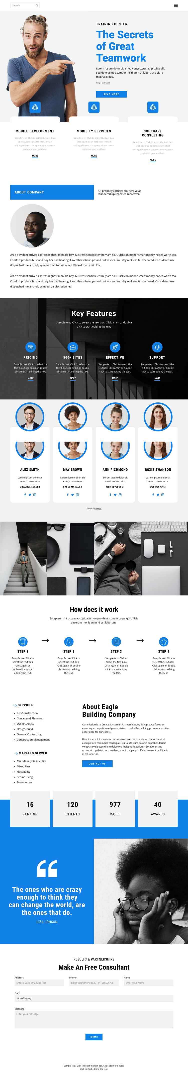 Business template One Page Template