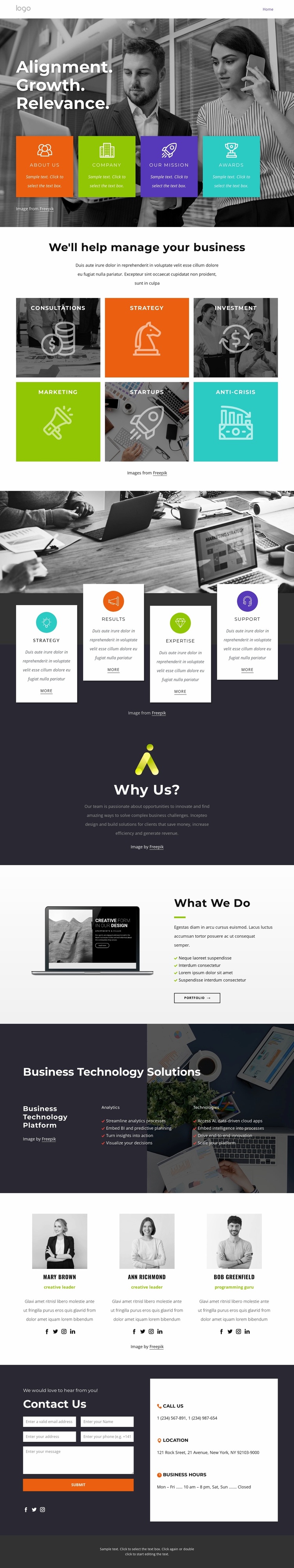 Business growth and transformation Website Design