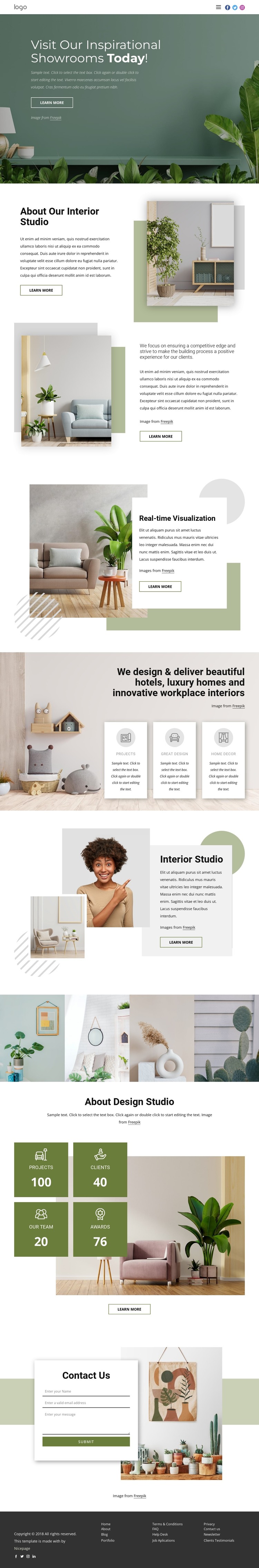 Showroom interior design HTML Template