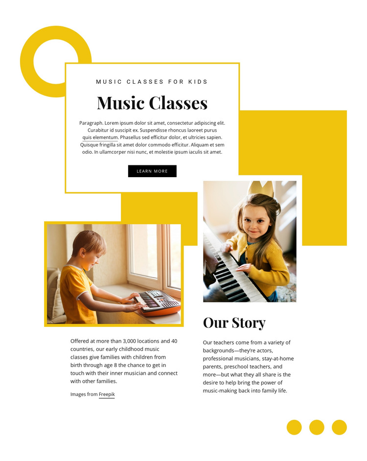 Children music education HTML5 Template