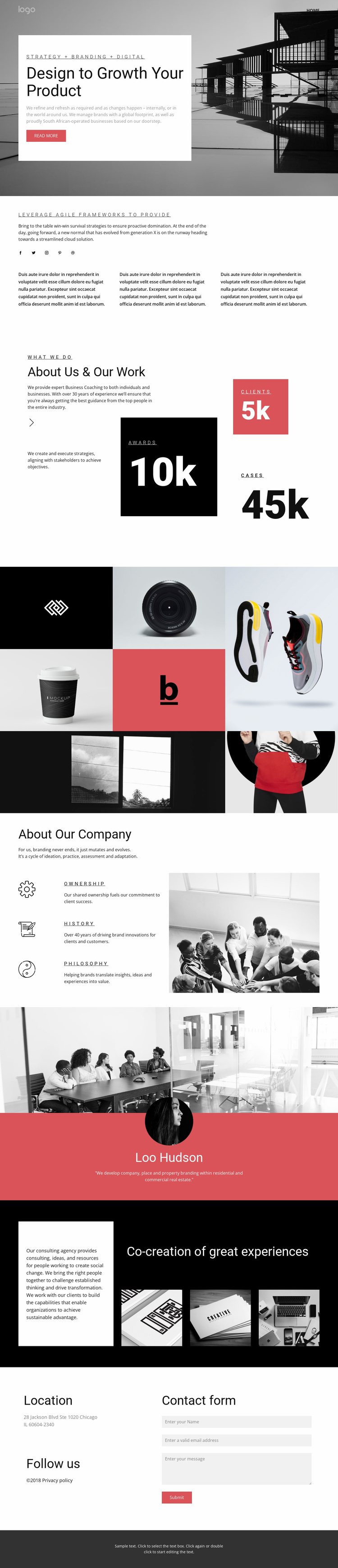 Business growth agency Landing Page