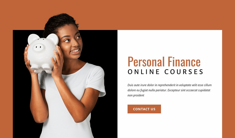 Personal finance сourses Website Mockup