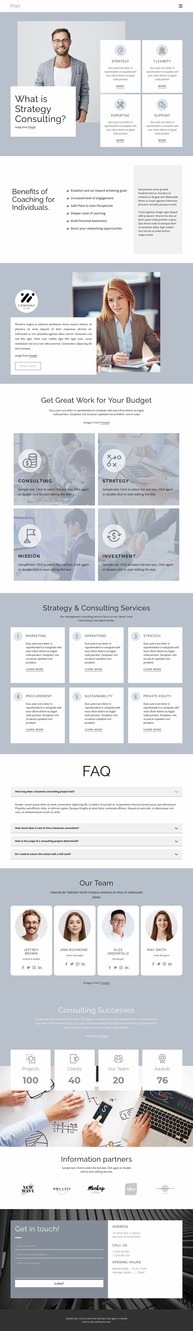 Strategic consultancy Landing Page
