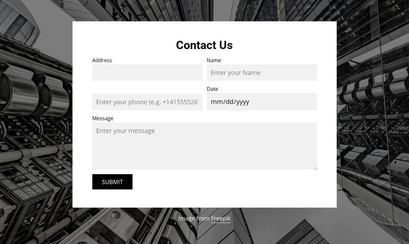 Download Contact Us Form With Image Background Wix Template Alternative