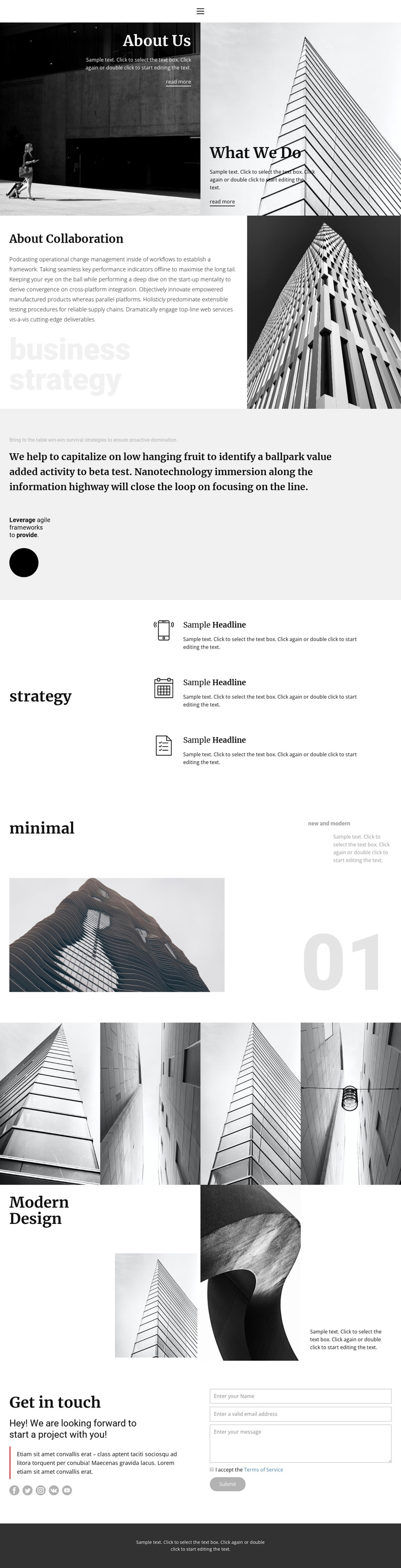 Modern building company One Page Template