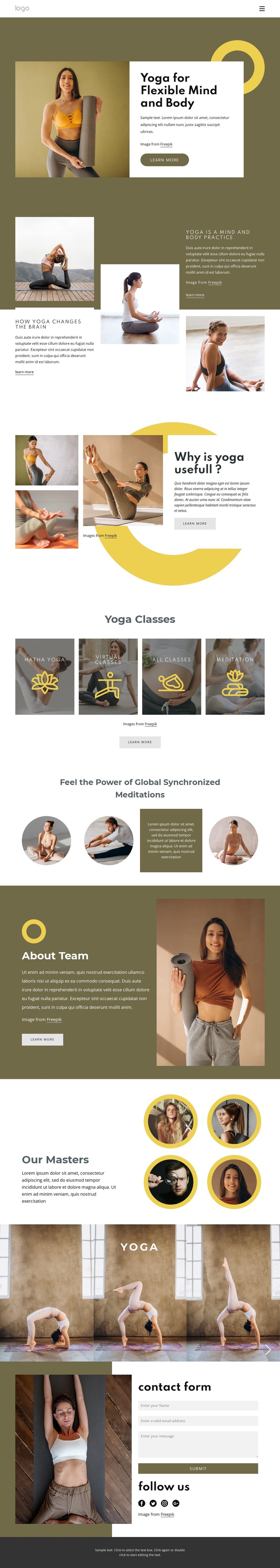 Traditional style yoga CSS Template