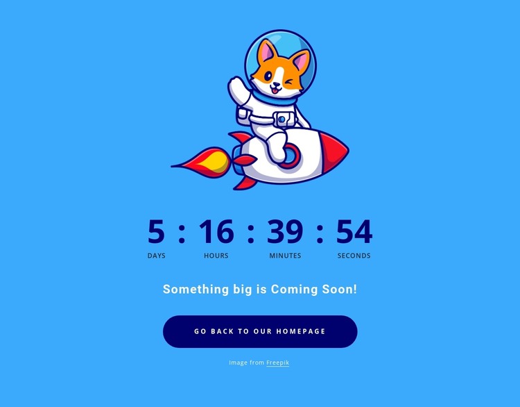 Countdown timer with cool dog HTML Template