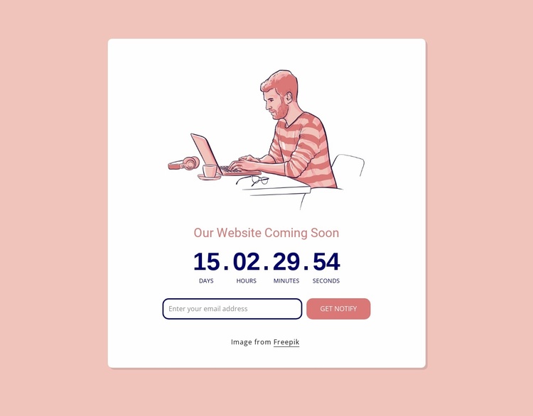 Countdown with illustration Website Template