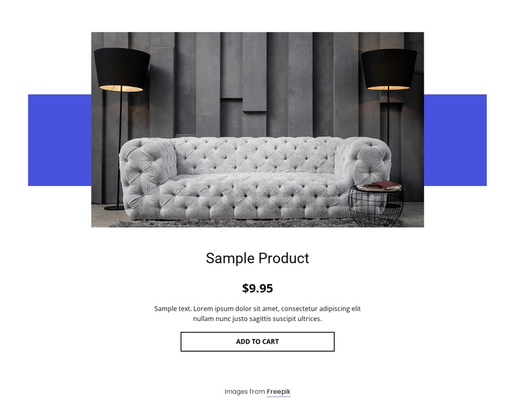 Cozy sofa product details Joomla Template