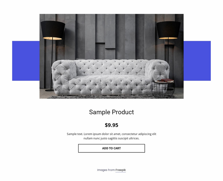 Cozy sofa product details Website Design