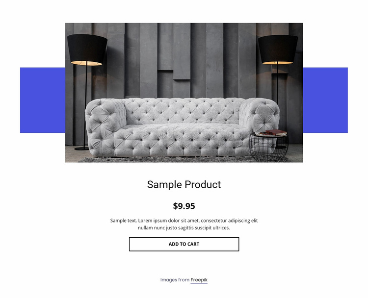 Cozy sofa product details site Template