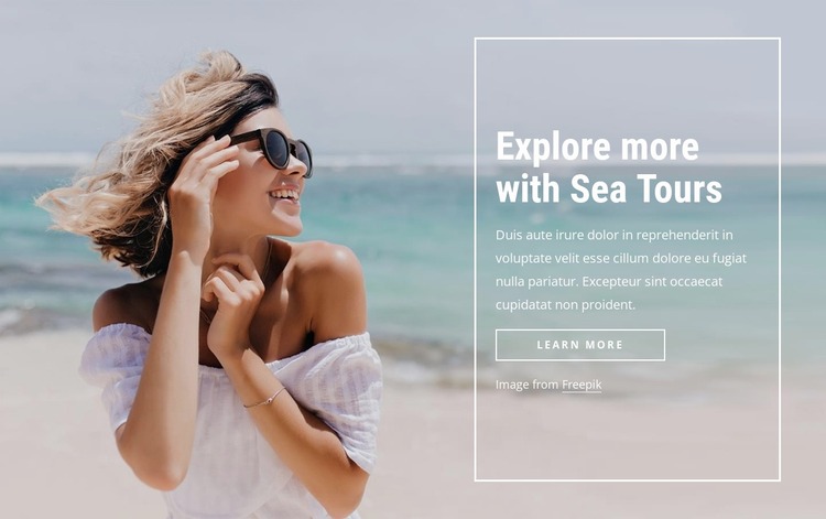 Explore more with sea tours Website Mockup