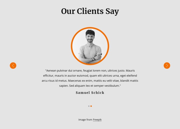 View our client testimonials HTML Template