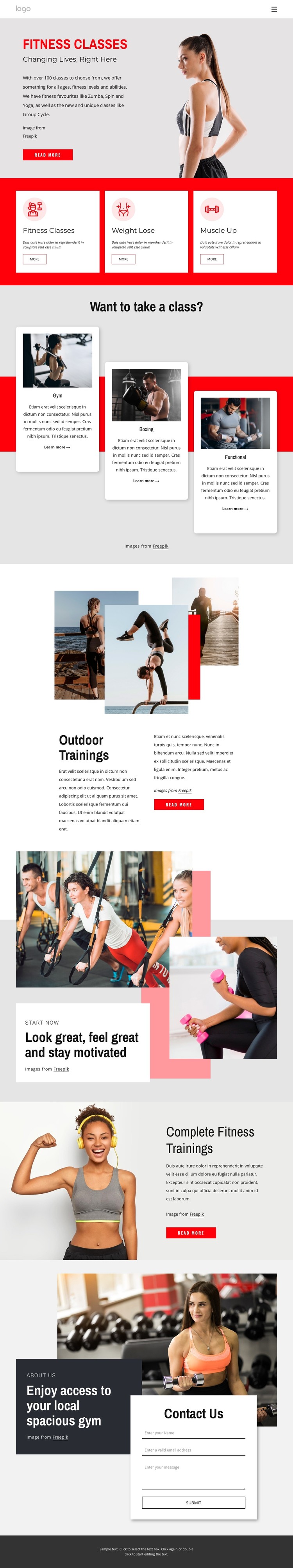 Full-spectrum fitness gym CSS Template