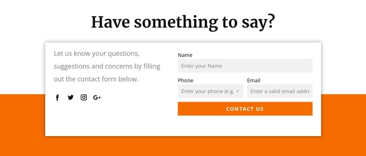 Have something to say HTML Template