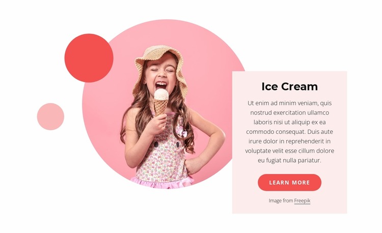 Ice cream,  and frozen treats WordPress Website Builder