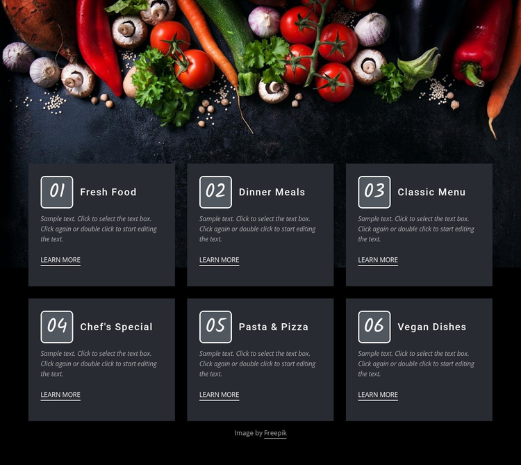 Fresh food cafe Website Design