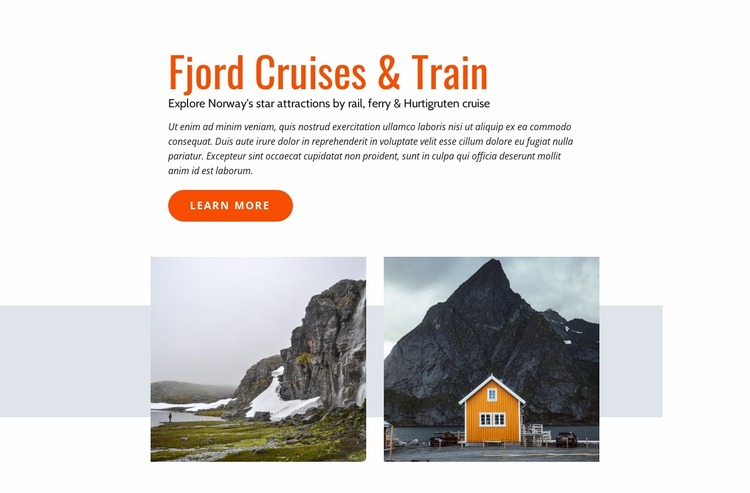 Fjord cruises WordPress Website Builder