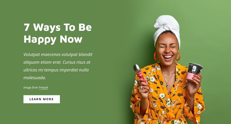 7 ways to be happy now Landing Page