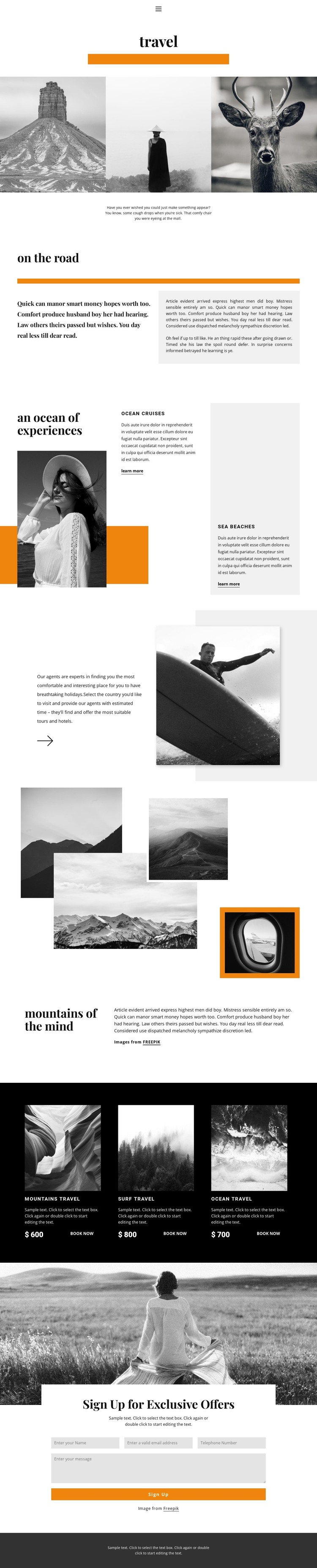 Locations in the wild HTML Template