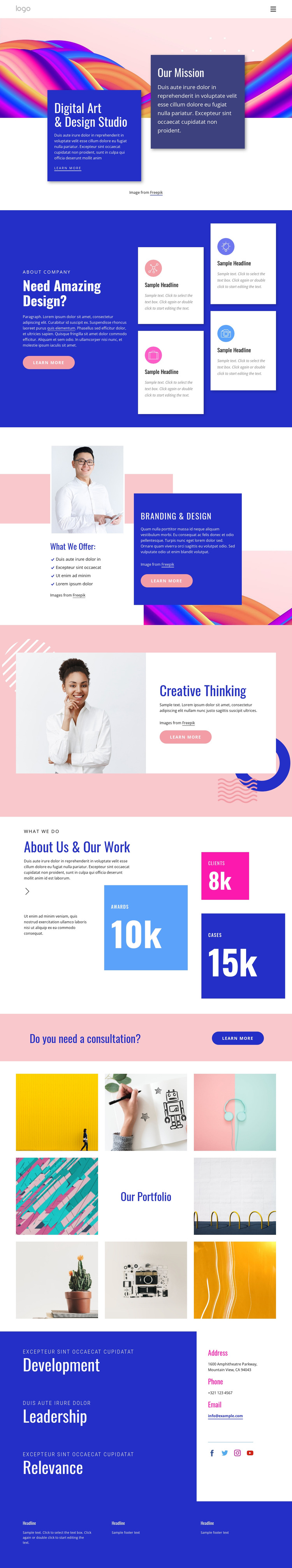 Create content that connects HTML5 Template