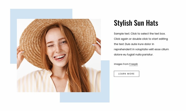 Stylish sun hats Website Builder Templates