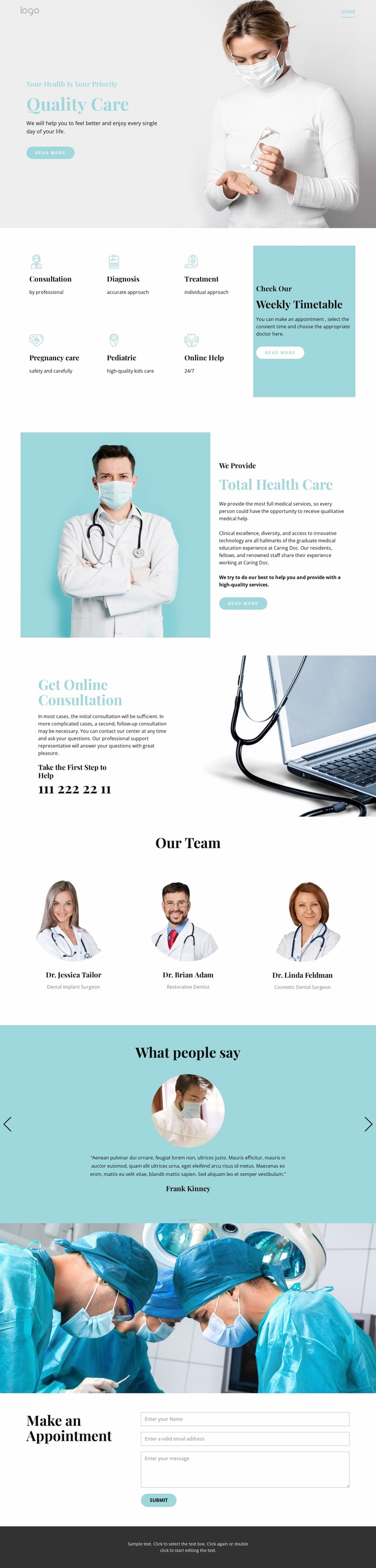 Quality medical care Html Website Builder