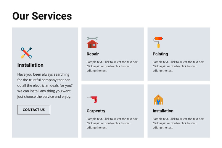 Quality repair services One Page Template