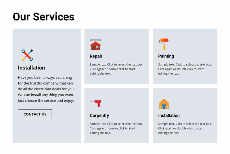 Quality repair services Web Page Design