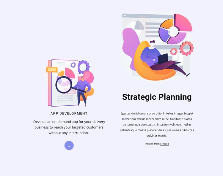 Planning strategy Website Mockup