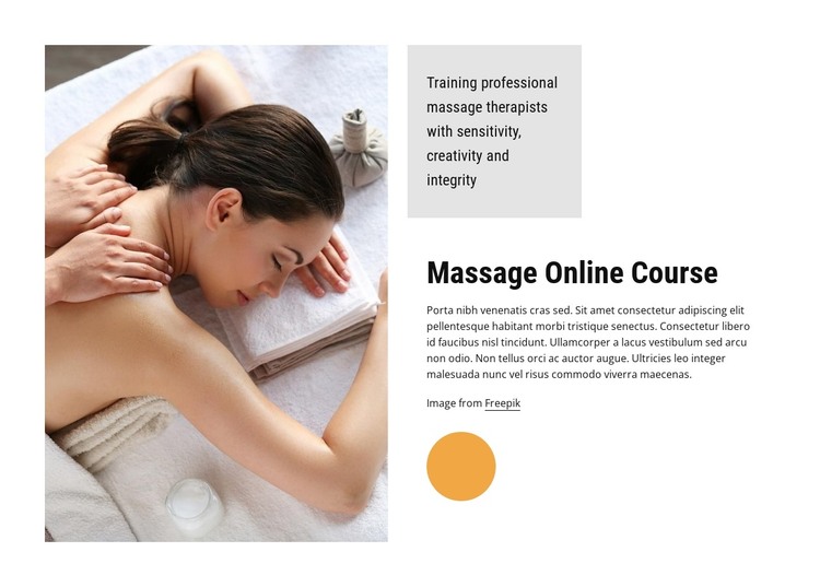 Massage online courses HTML Template
